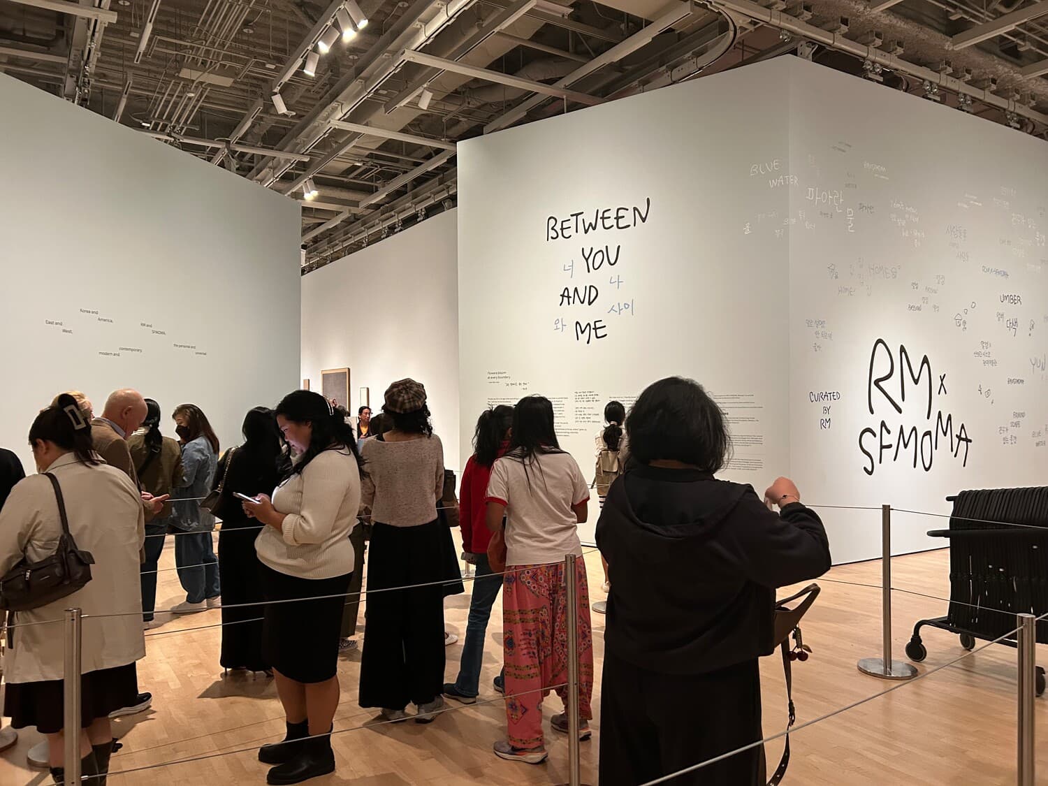 Army eagerly awaiting to enter the RM x SFMOMA show.