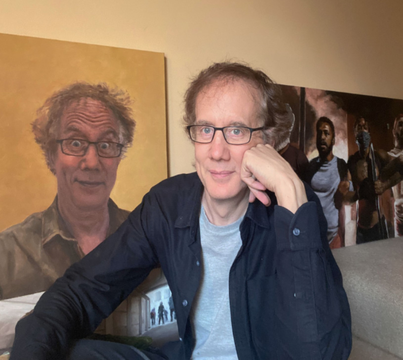 Andrew Conru with painting