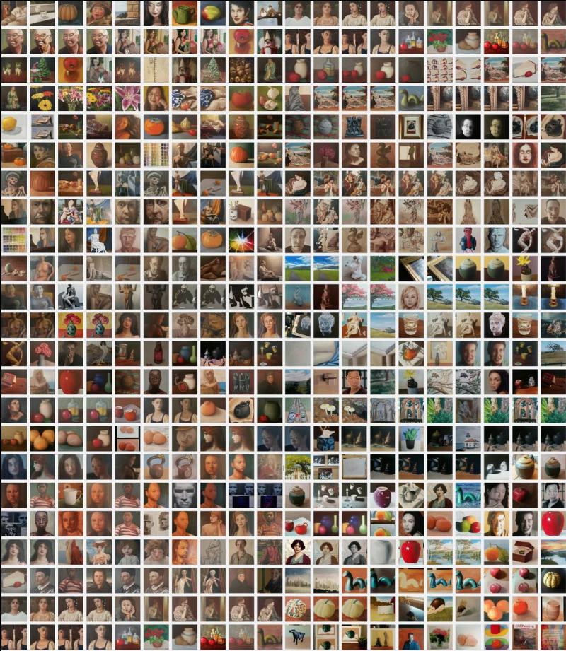 Grid of 365 paintings